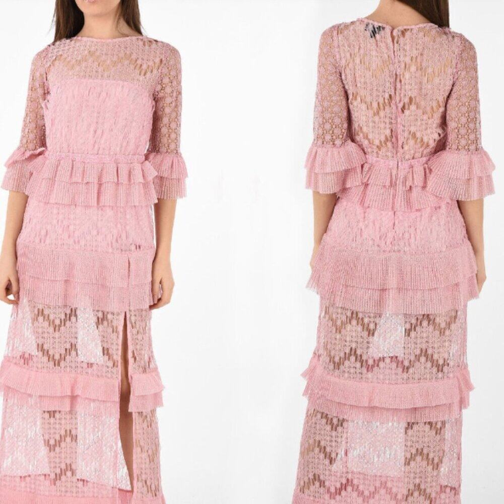 Just Cavalli Lace maxi dress pink size 6